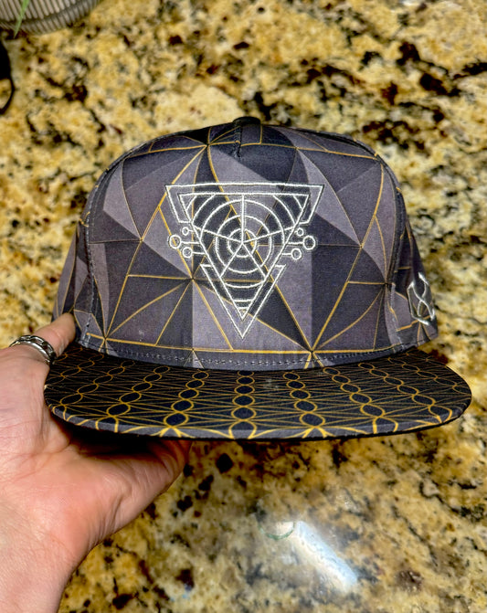 "Zanubis" Black and Gold 5 panel snapback